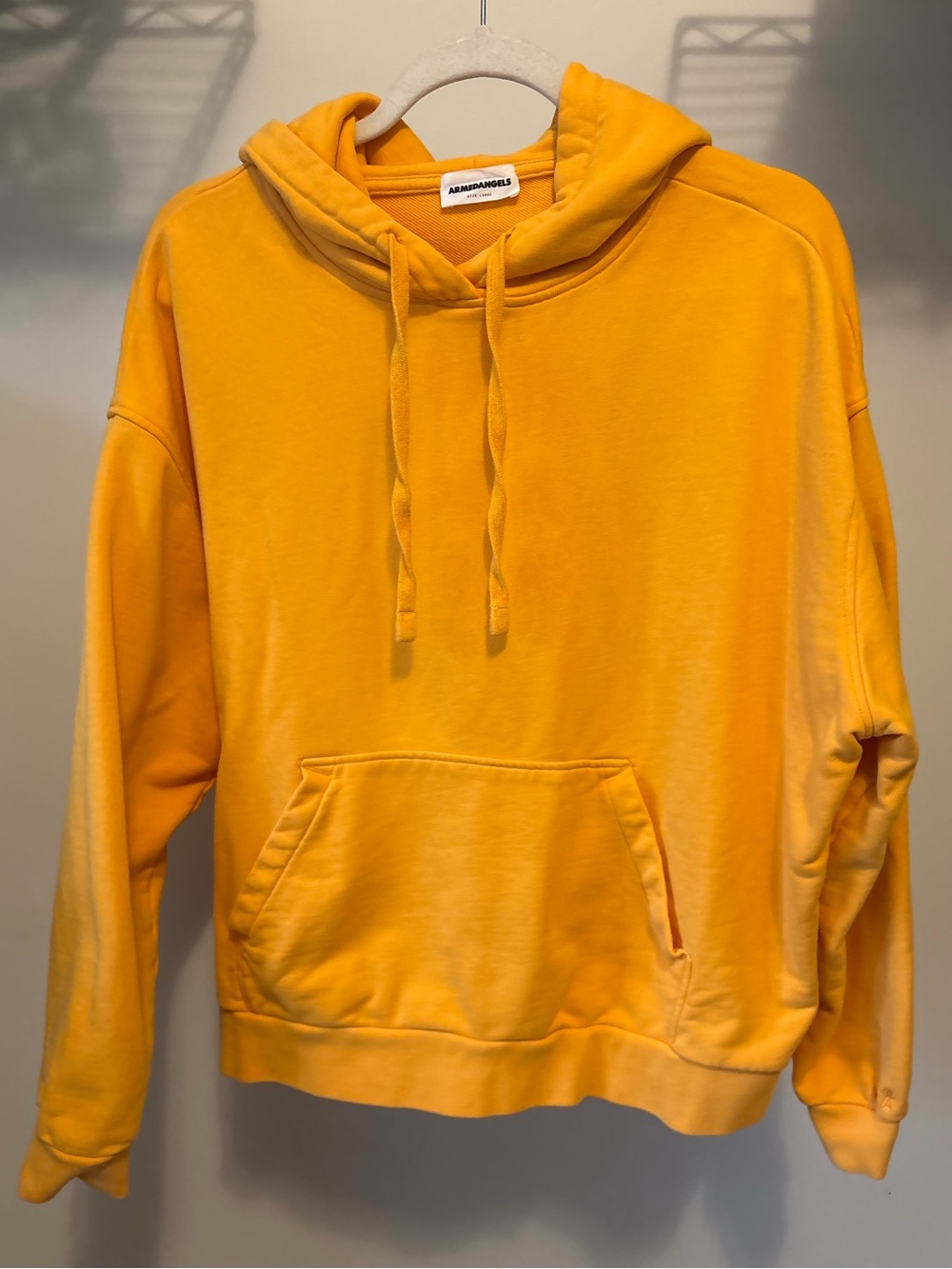 ArmedAngels German ethical brand organic cotton sunshine Yellow Pullover Hoodie - Picture 4 of 13